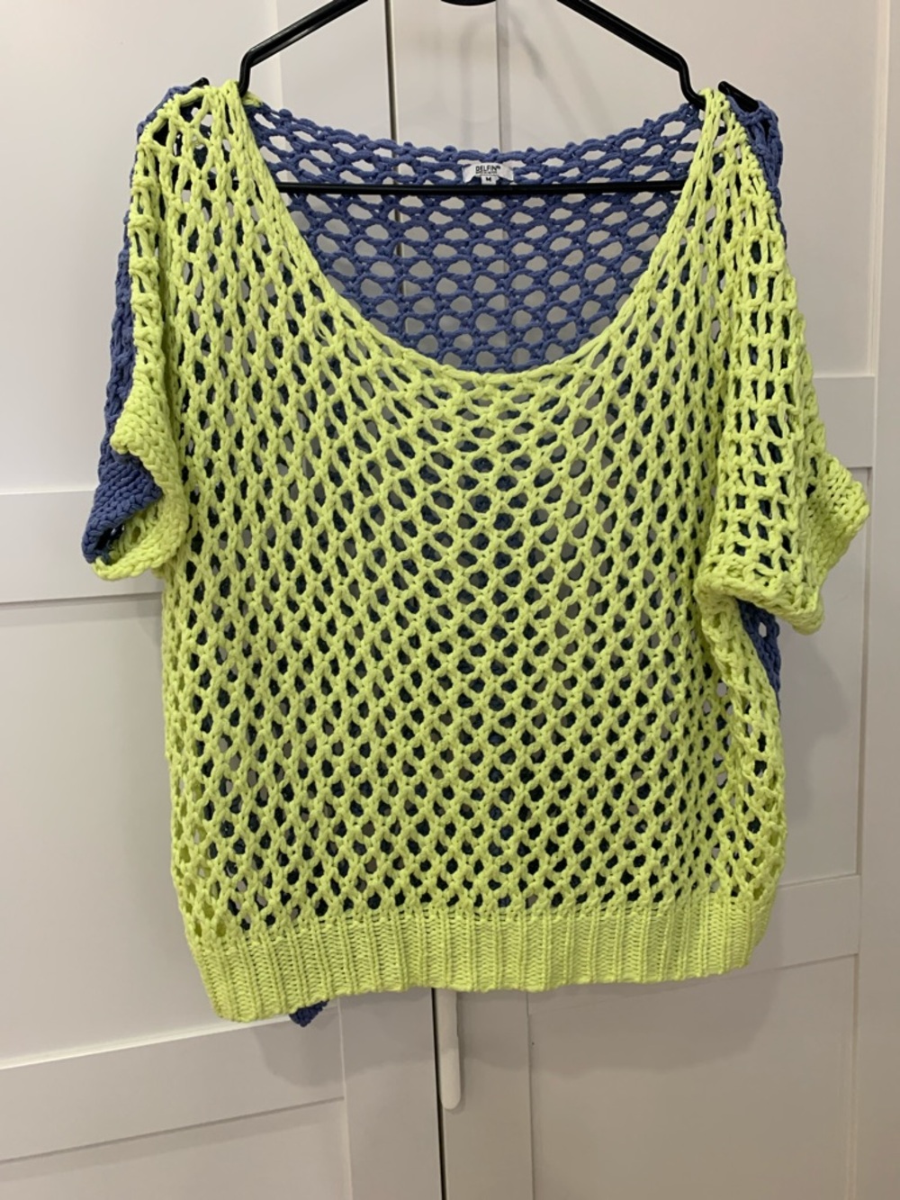 Lightweight Neon Green Open-Knit Women's Sweater